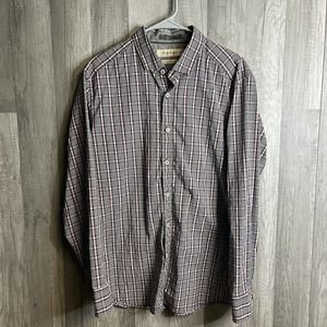 Tommy Bahama Button Up Shirt Mens Large Plaid Long Sleeve Island‎ Modern Fit
